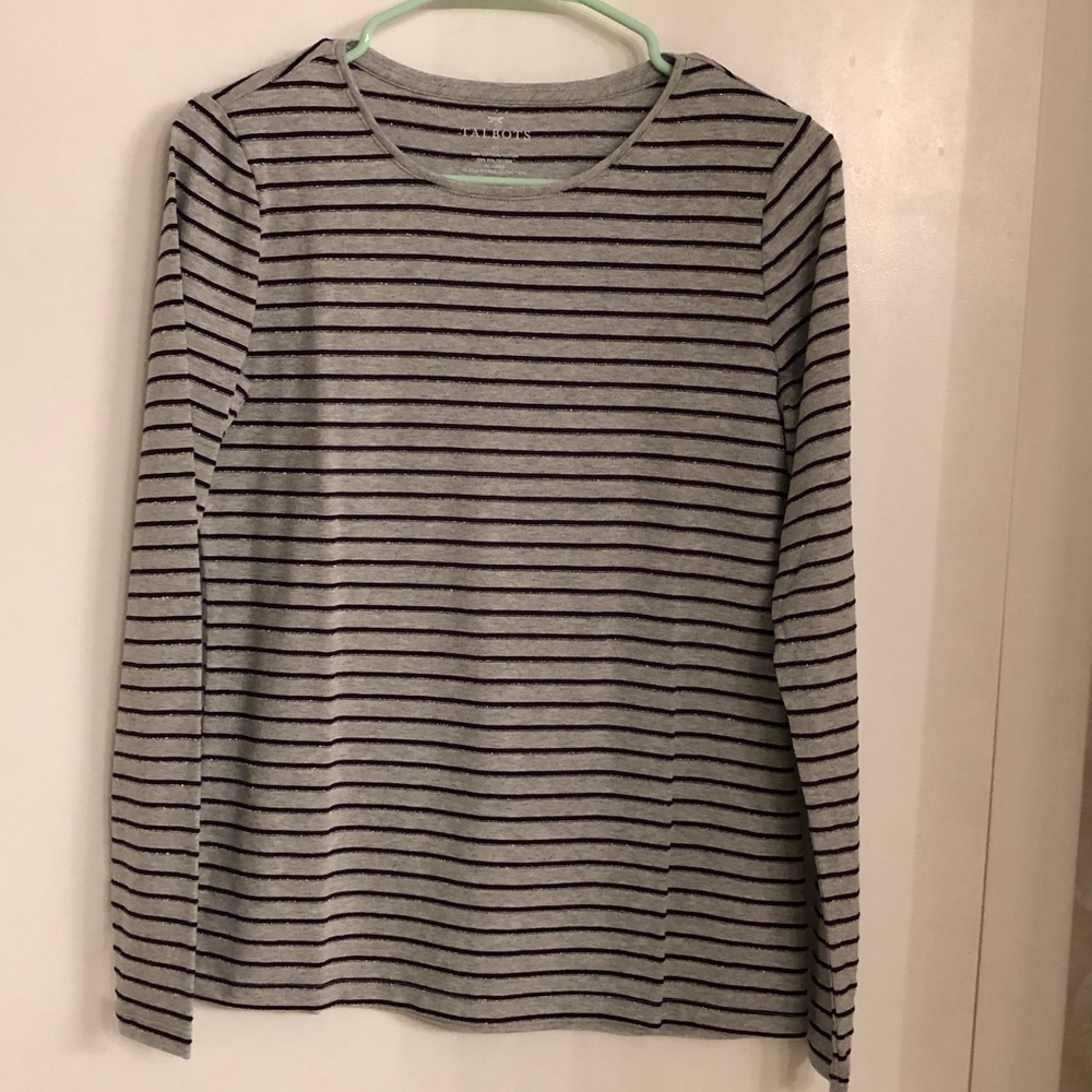 Talbots striped long sleeve top XS